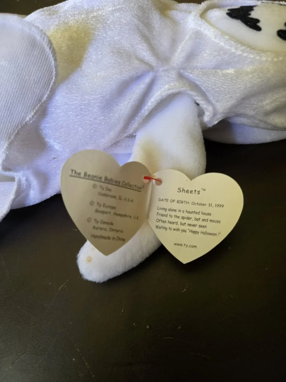 Ty Beanie Babies Sheets The Ghost Plush Doll White Halloween Monster 6